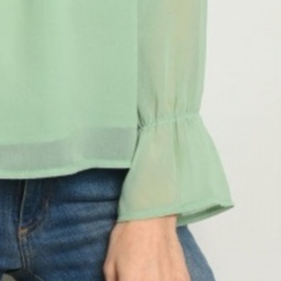 NWOT Crochet  Lace Detail Long Sleeve Blouse Top - Picture 4 of 4